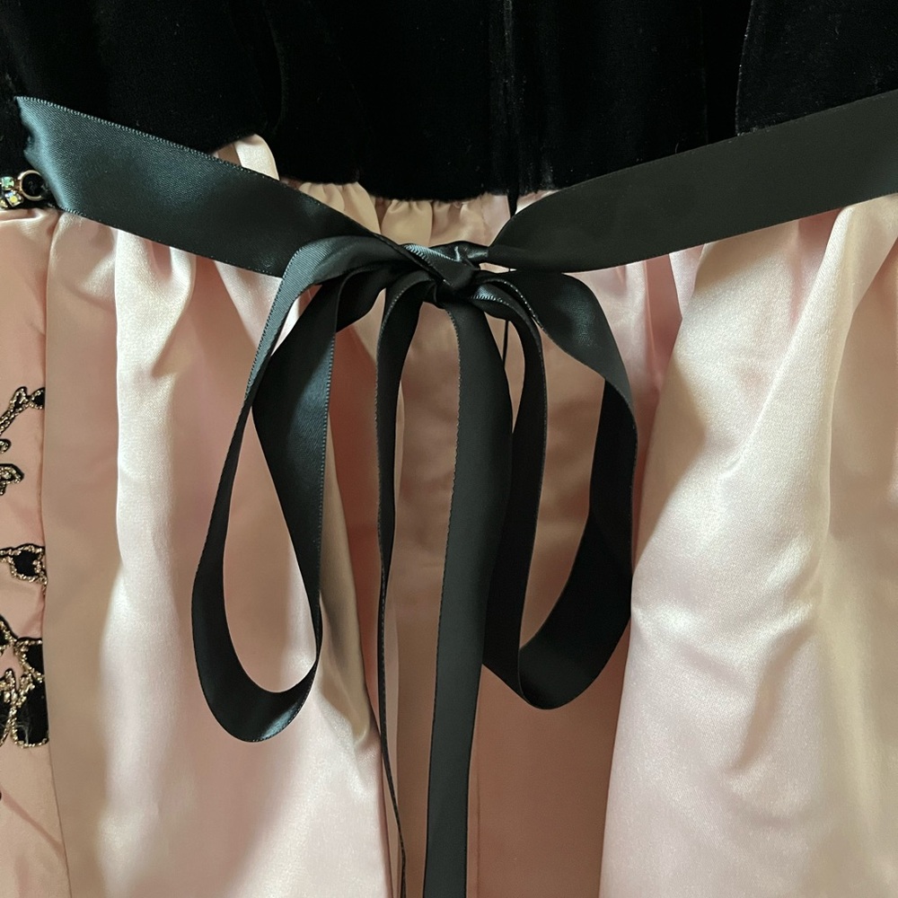 Rare Editions Girls Party Dress | Size 14 | Velvet & Satin | Rose Gold Glitter - Picture 15 of 17